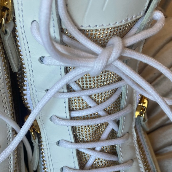 Giuseppe Zanotti LEATHER BIKER BOOTS high top sneakers Size 7.5 - Picture 3 of 9